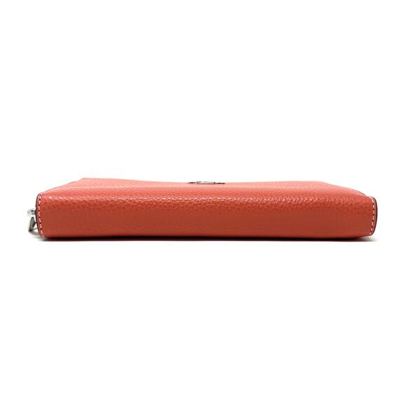 Coach Long Zip Around Wallet With Signature Canvas in Tangerine Leather CK427 - Picture 8 of 8